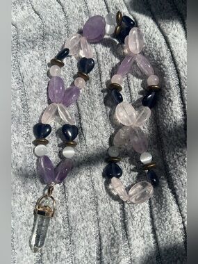 Faded Hidden Treasures HangCharm (Rose Quartz, Lavender Amethyst, White Cat Eye)